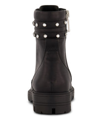 Ankle Boot With Larger Crystal Stones On The Collar Black