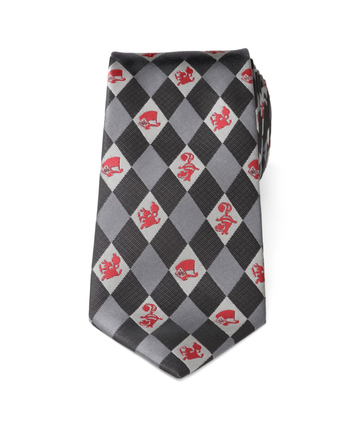  Cufflinks Alice in Wonderland Gray Men's Tie - Gray - Bonton