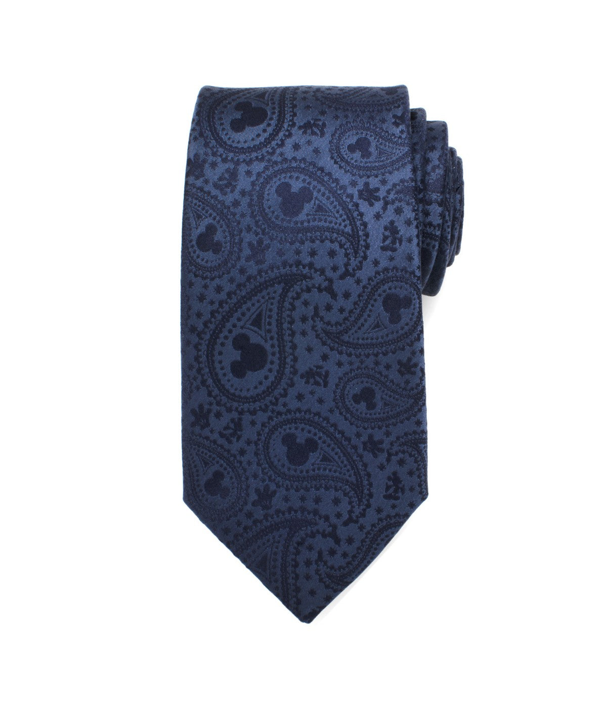  Cufflinks Mickey Mouse Paisley Men's Tie - Navy - Bonton