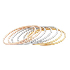 Seven Thin Round Bangle Set