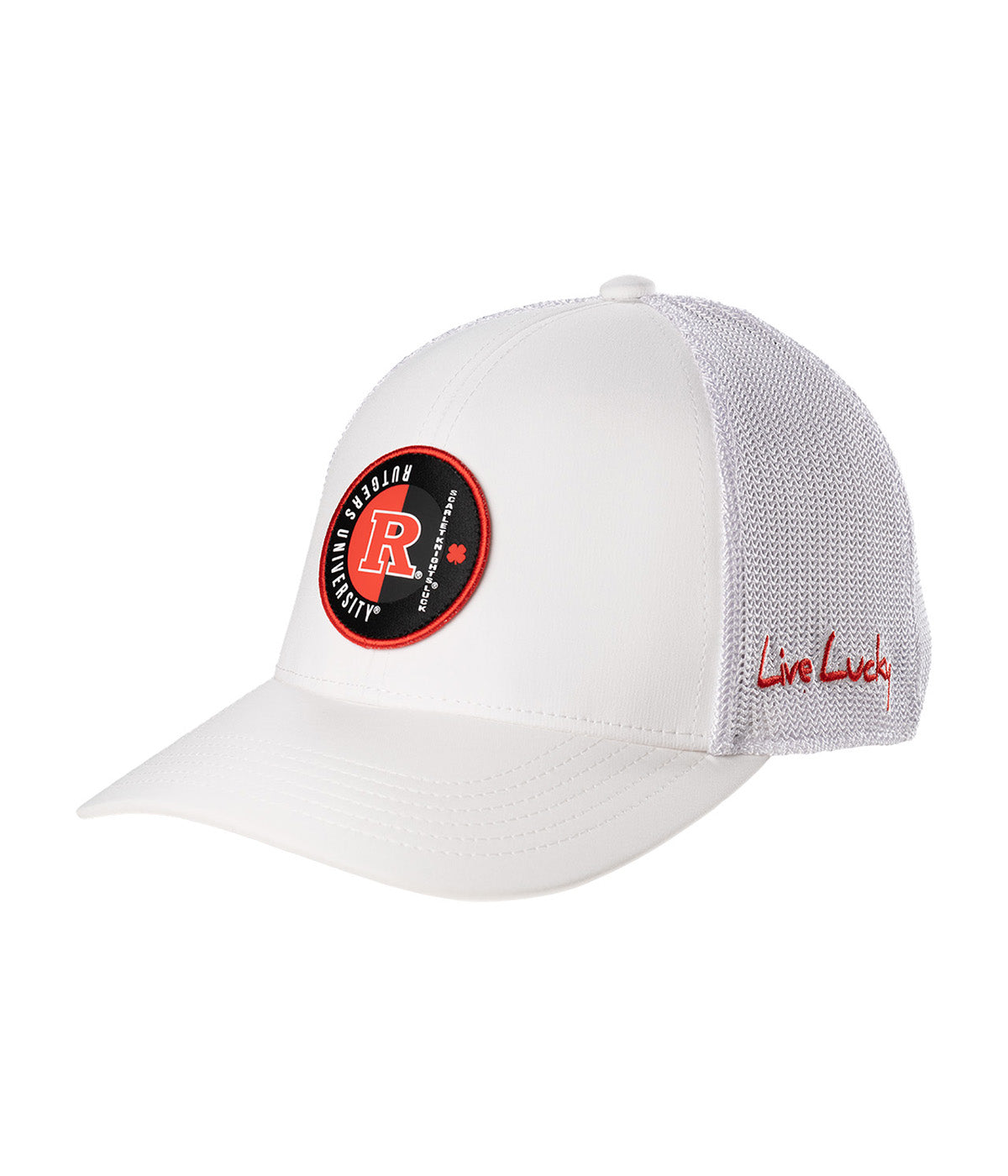  Black Clover Enterprises LLC Rutgers Echo Adjustable Hat - White / Rutgers University Logo - Bonton