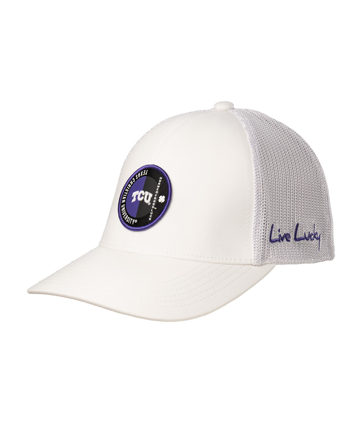  Black Clover Enterprises LLC TCU Echo Adjustable Hat - White / Tcu / Texas Christian University Logo - Bonton