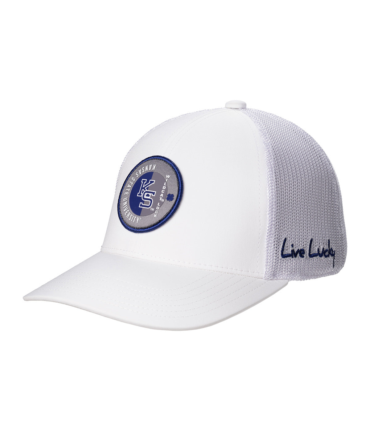  Black Clover Enterprises LLC Kansas State Echo Adjustable Hat - White / Kansas State University Logo - Bonton