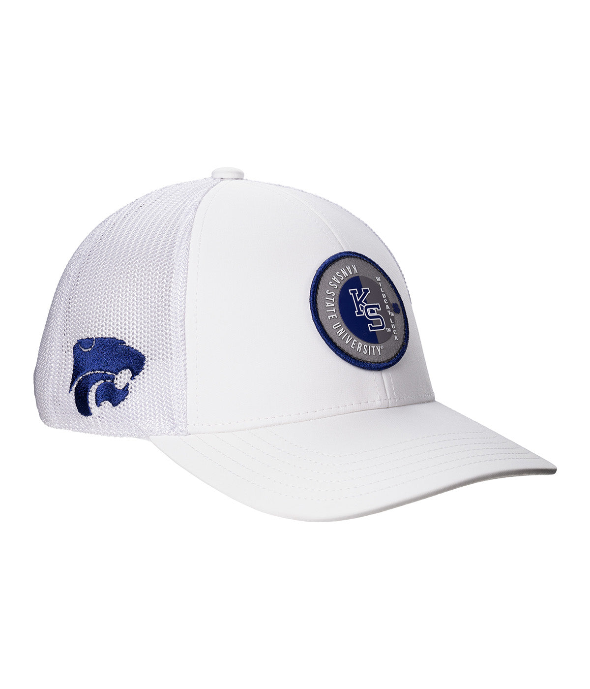  Black Clover Enterprises LLC Kansas State Echo Adjustable Hat - White / Kansas State University Logo - Bonton