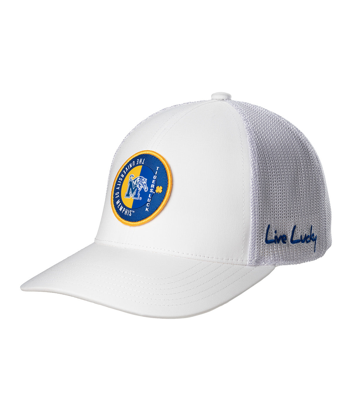  Black Clover Enterprises LLC Memphis Echo Adjustable Hat - White / University Of Memphis Logo - Bonton