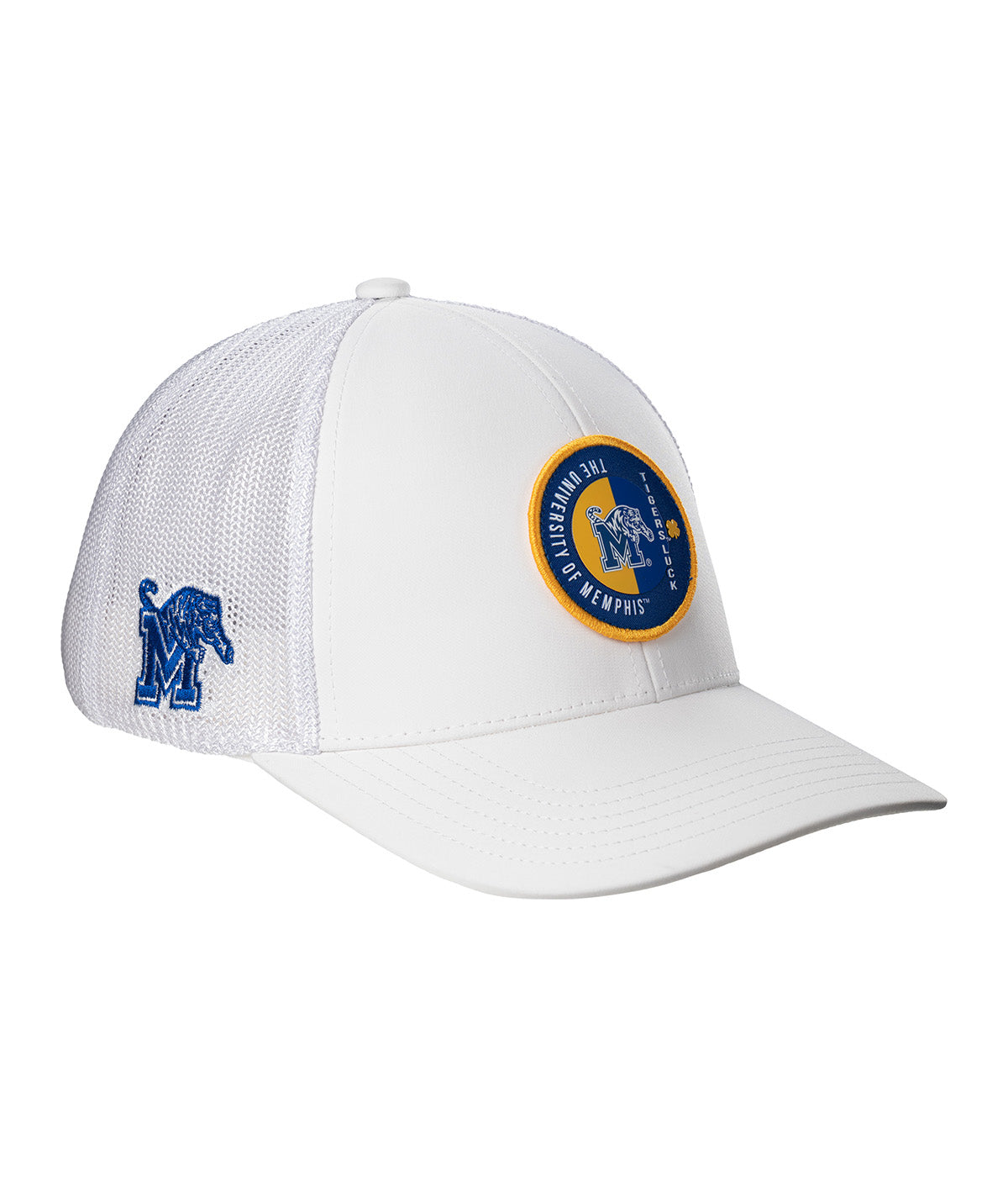  Black Clover Enterprises LLC Memphis Echo Adjustable Hat - White / University Of Memphis Logo - Bonton