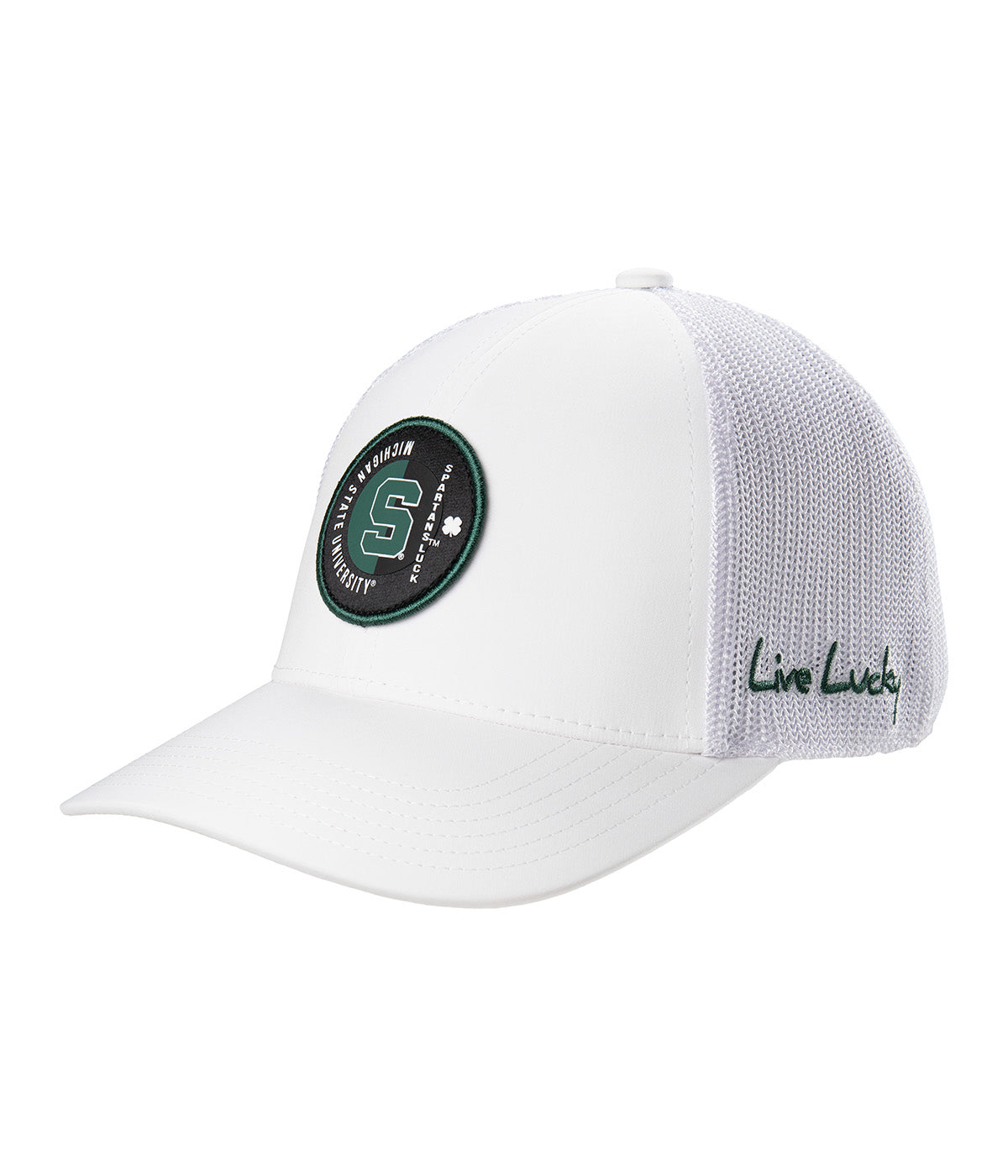  Black Clover Enterprises LLC Michigan State Echo Adjustable Hat - White / Michigan State University Logo - Bonton