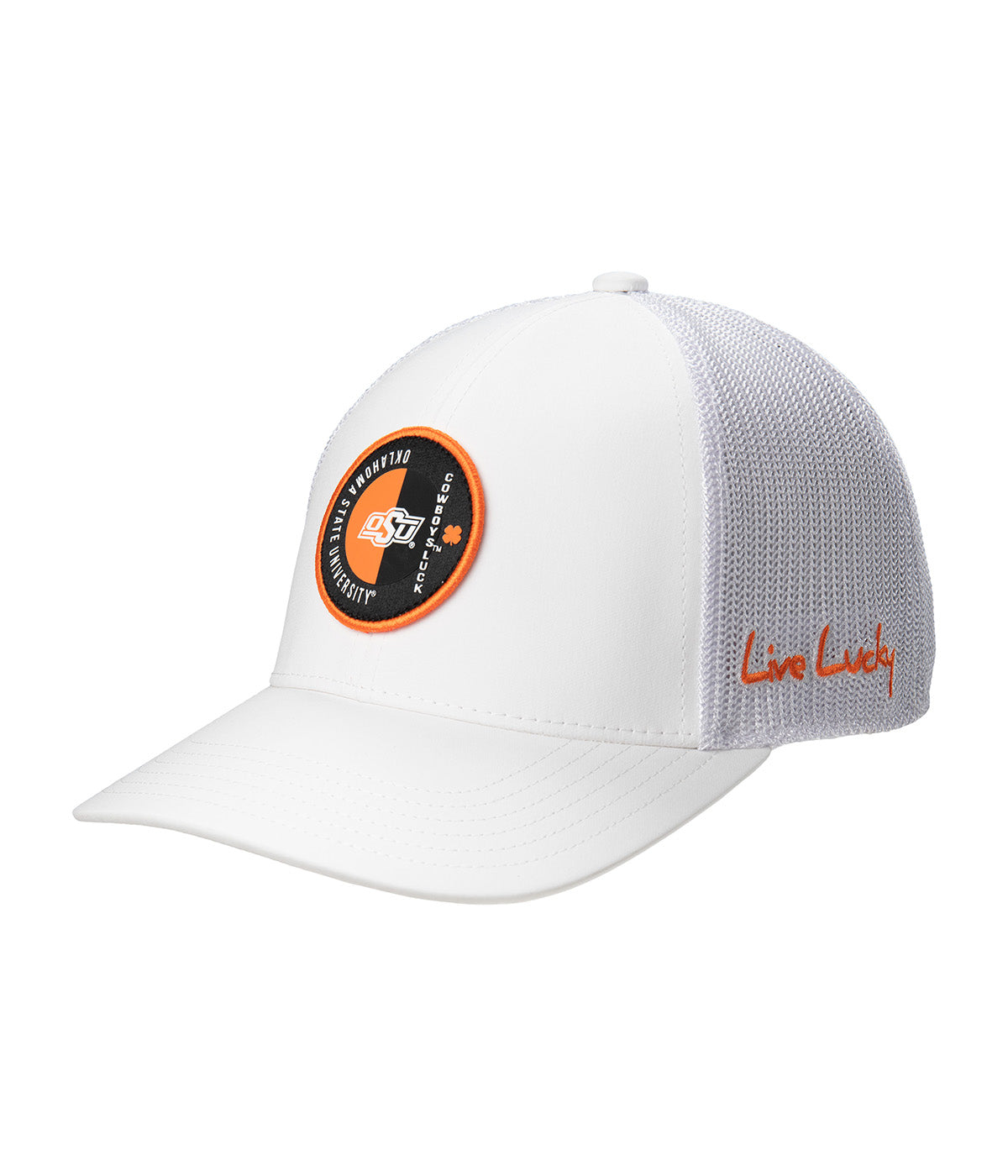  Black Clover Enterprises LLC Oklahoma State Echo Adjustable Hat - White / Oklahoma State University Logo - Bonton