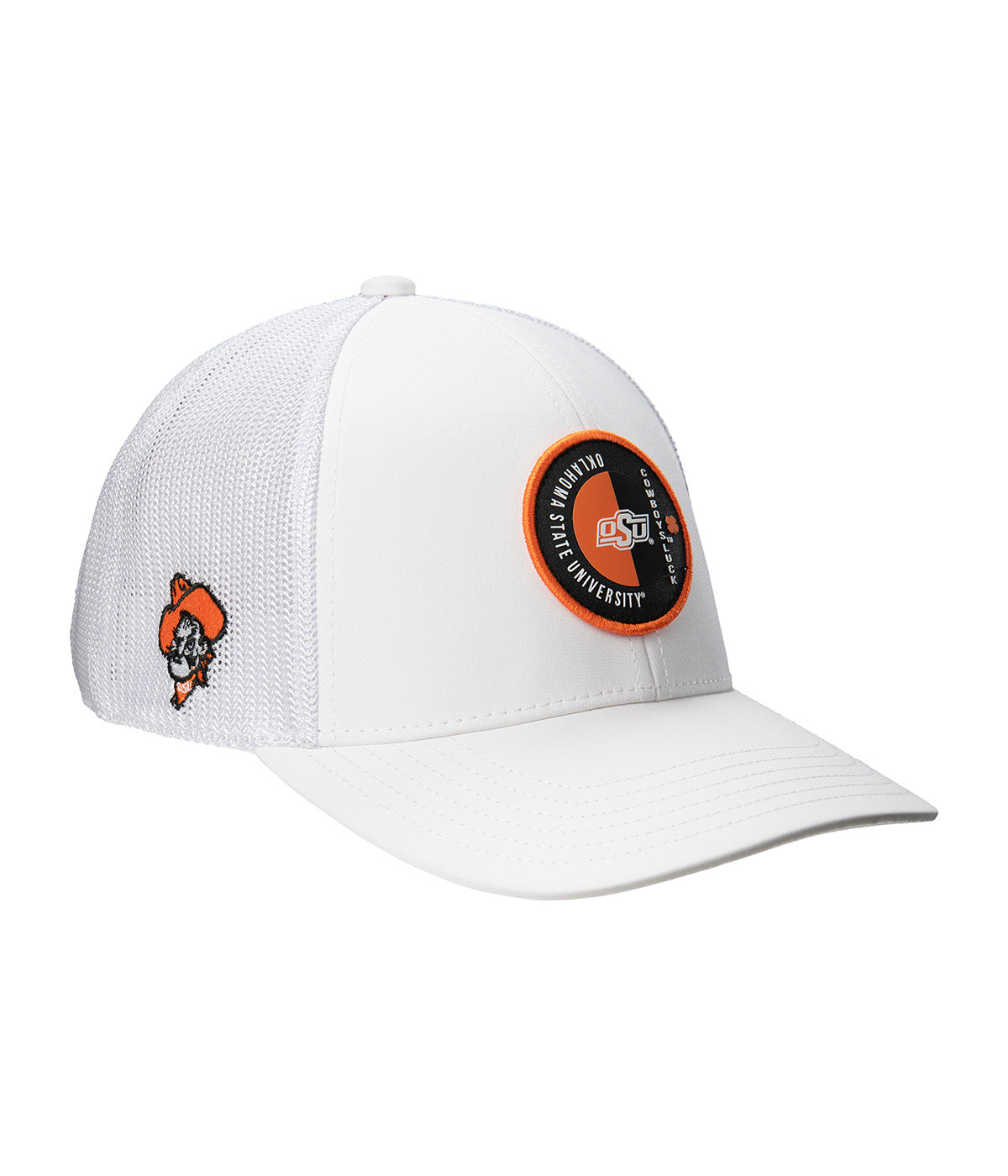  Black Clover Enterprises LLC Oklahoma State Echo Adjustable Hat - White / Oklahoma State University Logo - Bonton