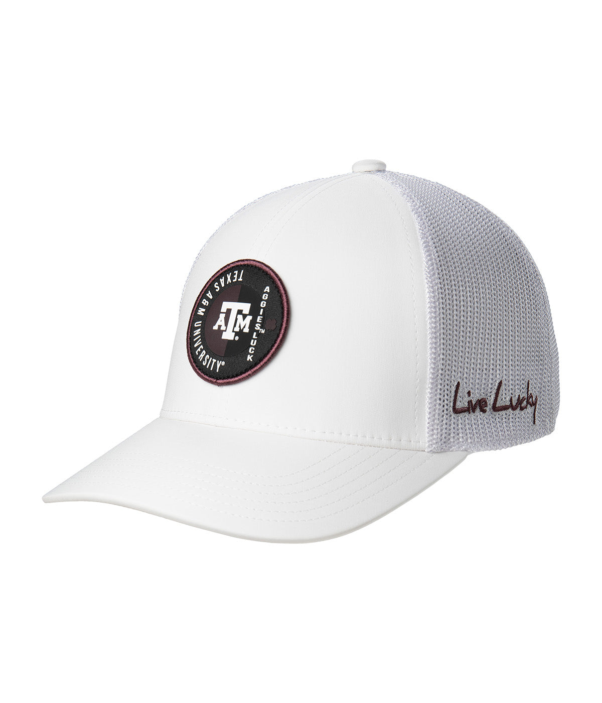  Black Clover Enterprises LLC Texas A&M Echo Adjustable Hat - White / Texas A&M University Logo - Bonton