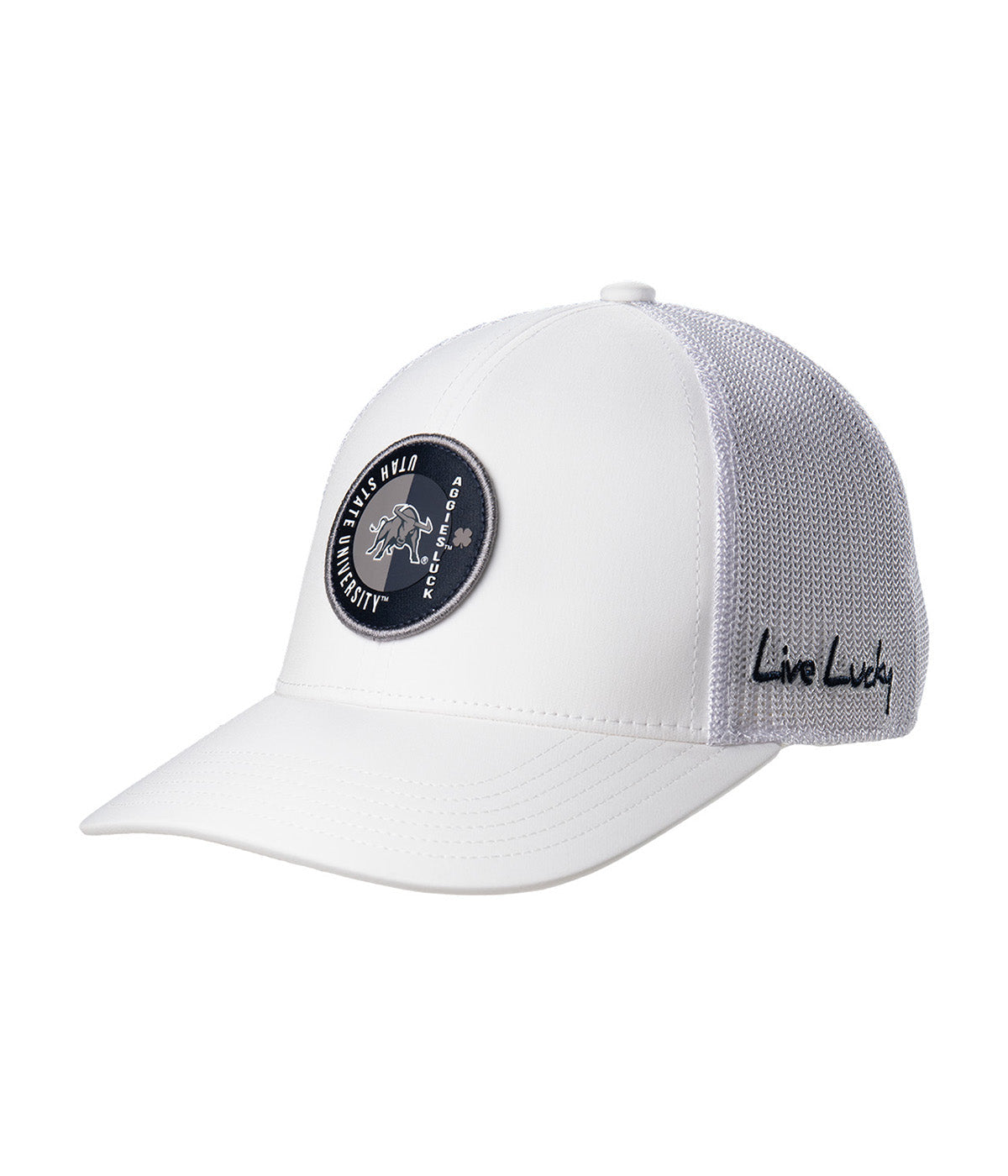  Black Clover Enterprises LLC Utah State Echo Adjustable Hat - White / Utah State University Logo - Bonton