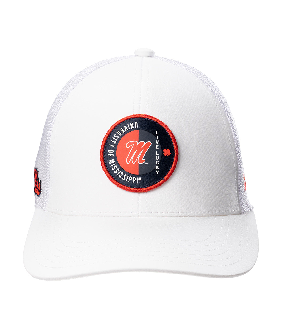  Black Clover Enterprises LLC Ole Miss Echo Adjustable Hat - White / Ole Miss / University Of Mississippi Logo - Bonton