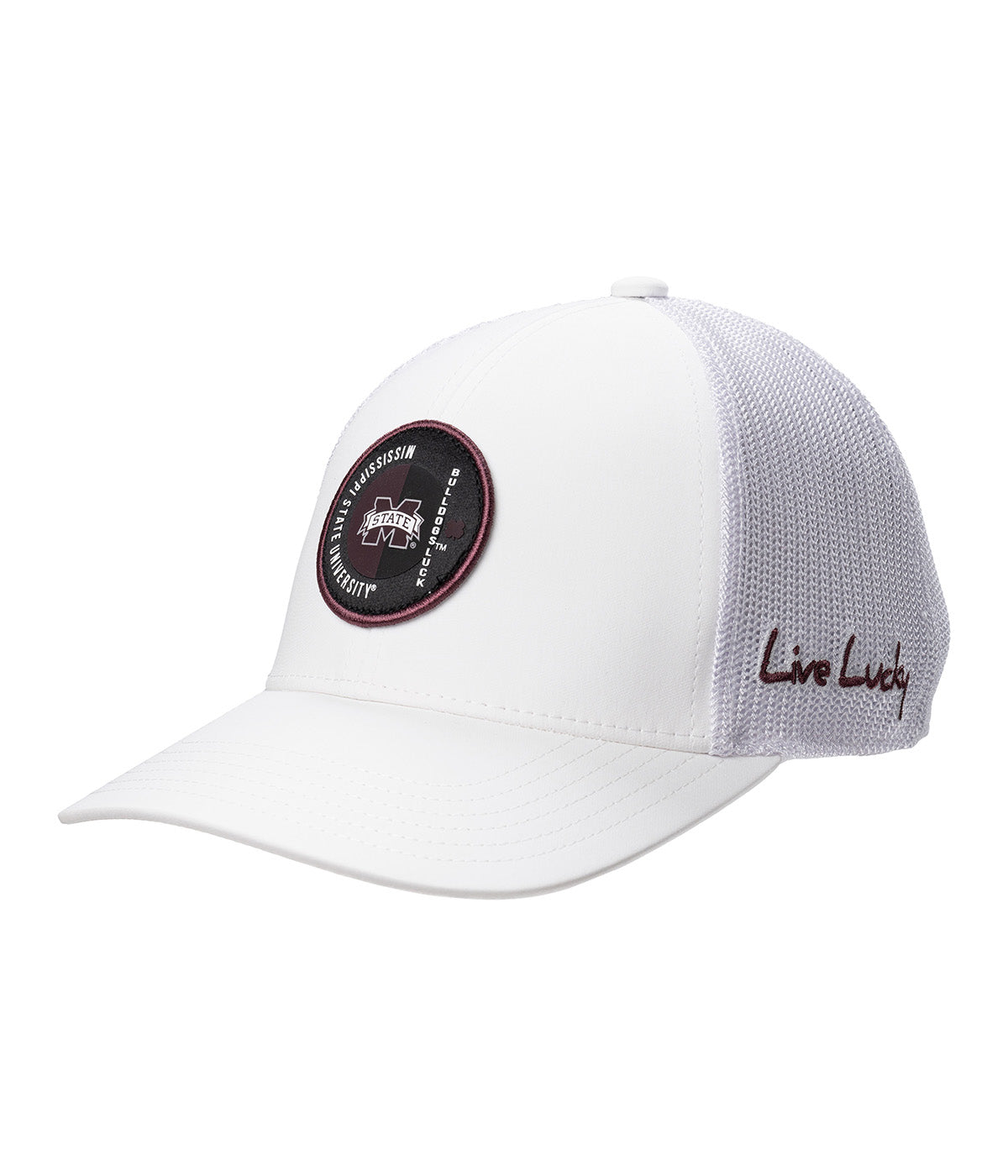  Black Clover Enterprises LLC Mississippi State Echo Adjustable Hat - White / Mississippi State University Logo - Bonton