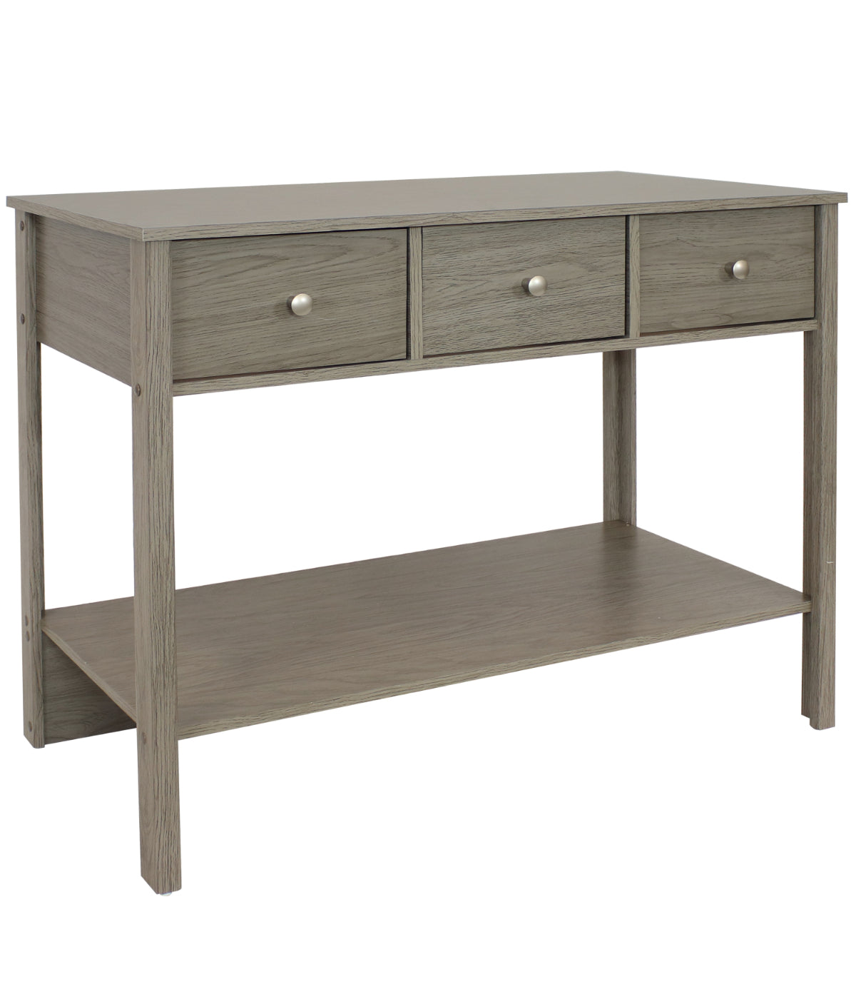  Sunnydaze Decor Entryway Console Table with 3 Drawers - Grey - Bonton