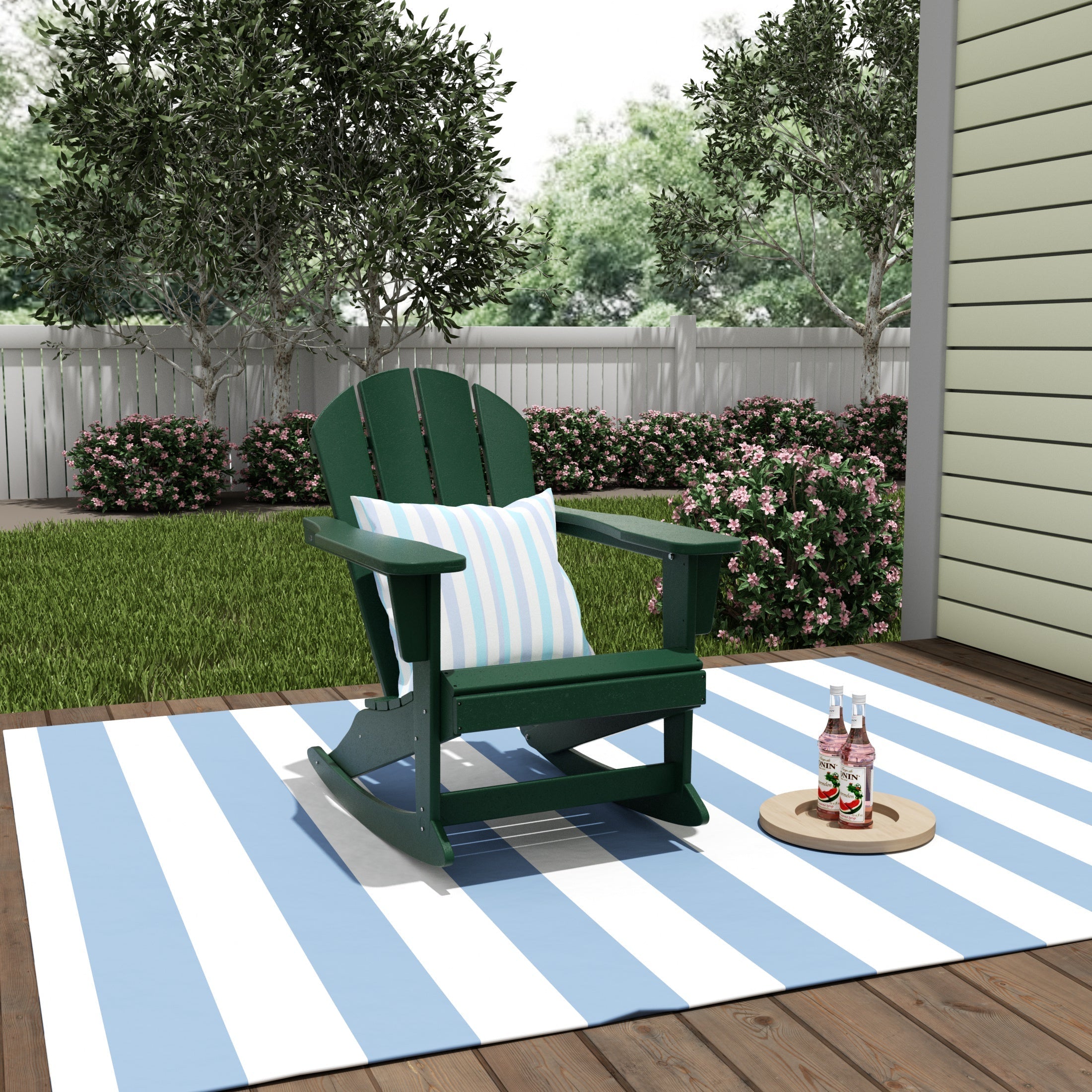  Westin Furniture Classic Porch Outdoor Patio Rocking Adirondack Chair - Pacific Blue - Bonton