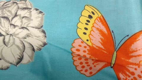 Tache Cotton Butterfly Wonderland  Foral Colorful Cotton Blue Girly Duvet Set by DaDa Bedding Collection