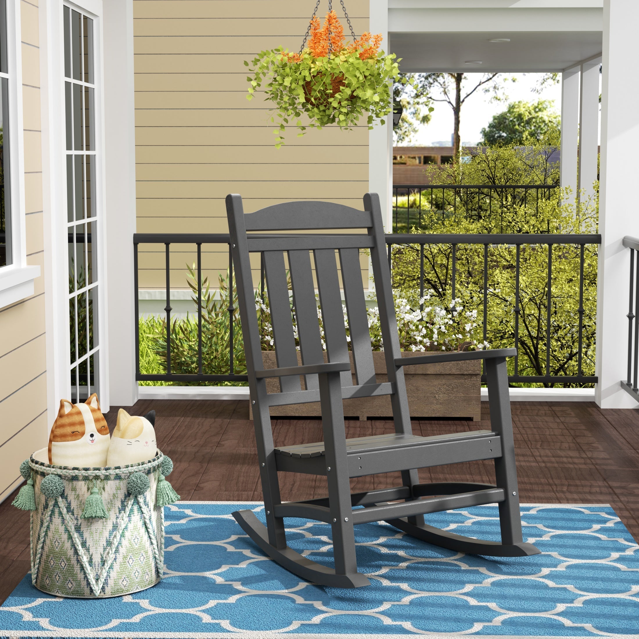  Westin Furniture Laguna Classic Porch Rocking Chair - Gray - Bonton