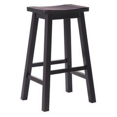 29" Solid Wood Saddle Bar Stool, Set of 2