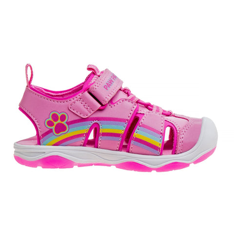 Paw Patrol Everest Skye Light Up Summer Girls Sandals - Hook&Loop Adjustable Strap Closed Toe Sandal Water Shoe - Pink (Sizes 6-12 Toddler)