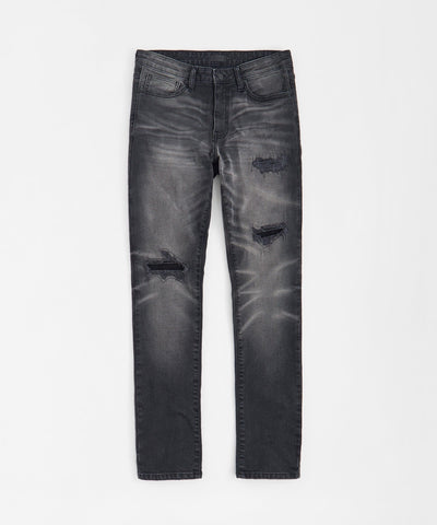 Skinny Rip and Repair Denim Jeans - Black