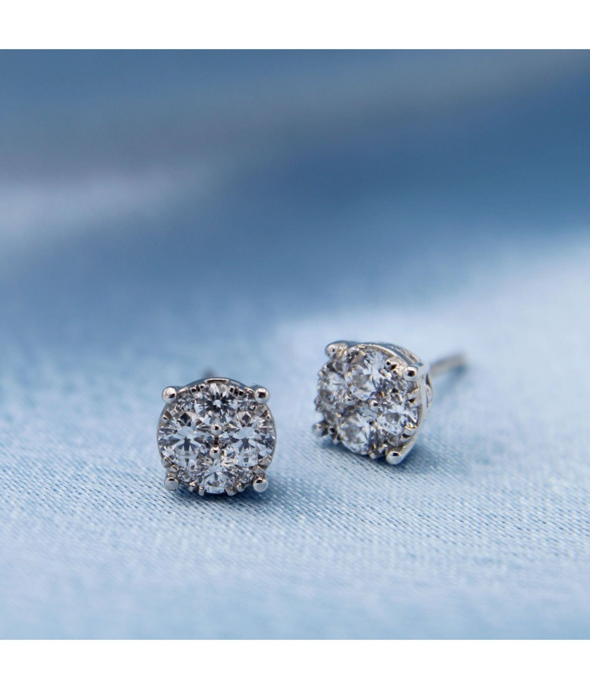  Kgs Jewels Inc 1/2 CTW Composite Natural Diamond Stud Earrings in 14K Gold - White - Bonton