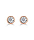  Kgs Jewels Inc 1/4 CTW Natural Diamond Bezel Stud Earrings in 14K Gold - Pink - Bonton