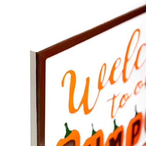 Autumn Harvest "Welcome to Our Pumpkin Patch!" Wall Decoration - 20.25" - Orange