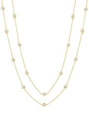 Bezel 20" or 24" Necklace Finished in 18kt Yellow Gold -4mm