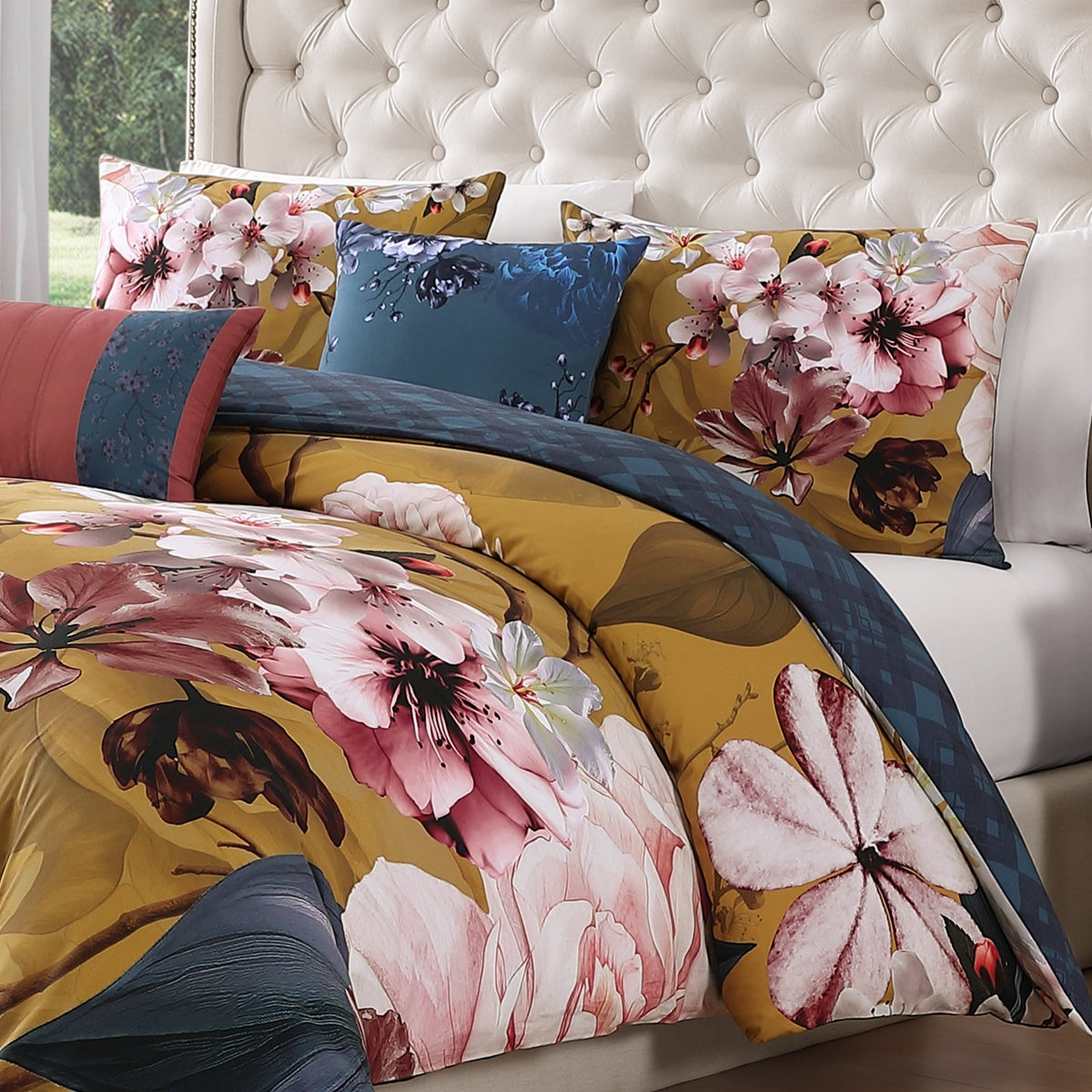  Bebejan Bebejan Golden Bounty 5 Piece Reversible Comforter Set - QUEEN - Bonton