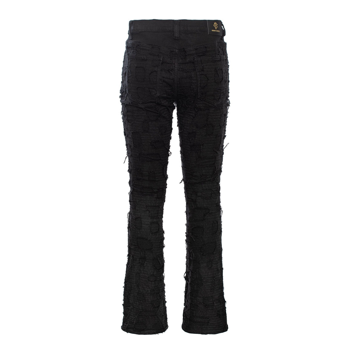  Barocco Patchwork Distressed Heritage Fit Denim Jeans -Century Penthouse BLACK - BLACK - Bonton
