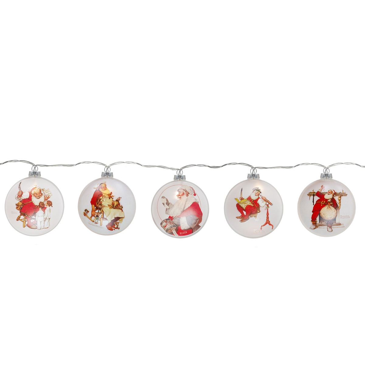  Northlight Set of 5 Glass Norman Rockwell Christmas Disc Lights - Default Title - Bonton