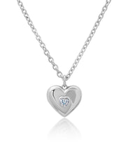 Adore Heart Locket in Platinum