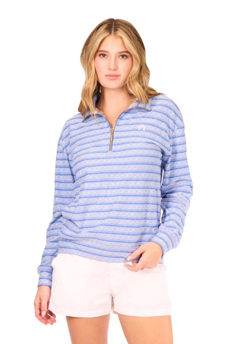  Cabana Life Blue Half Zip Pullover - XS - Bonton