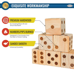 Giant Wooden Yard Dice Set – Outdoor Lawn Game for Backyard, Camping & Beach