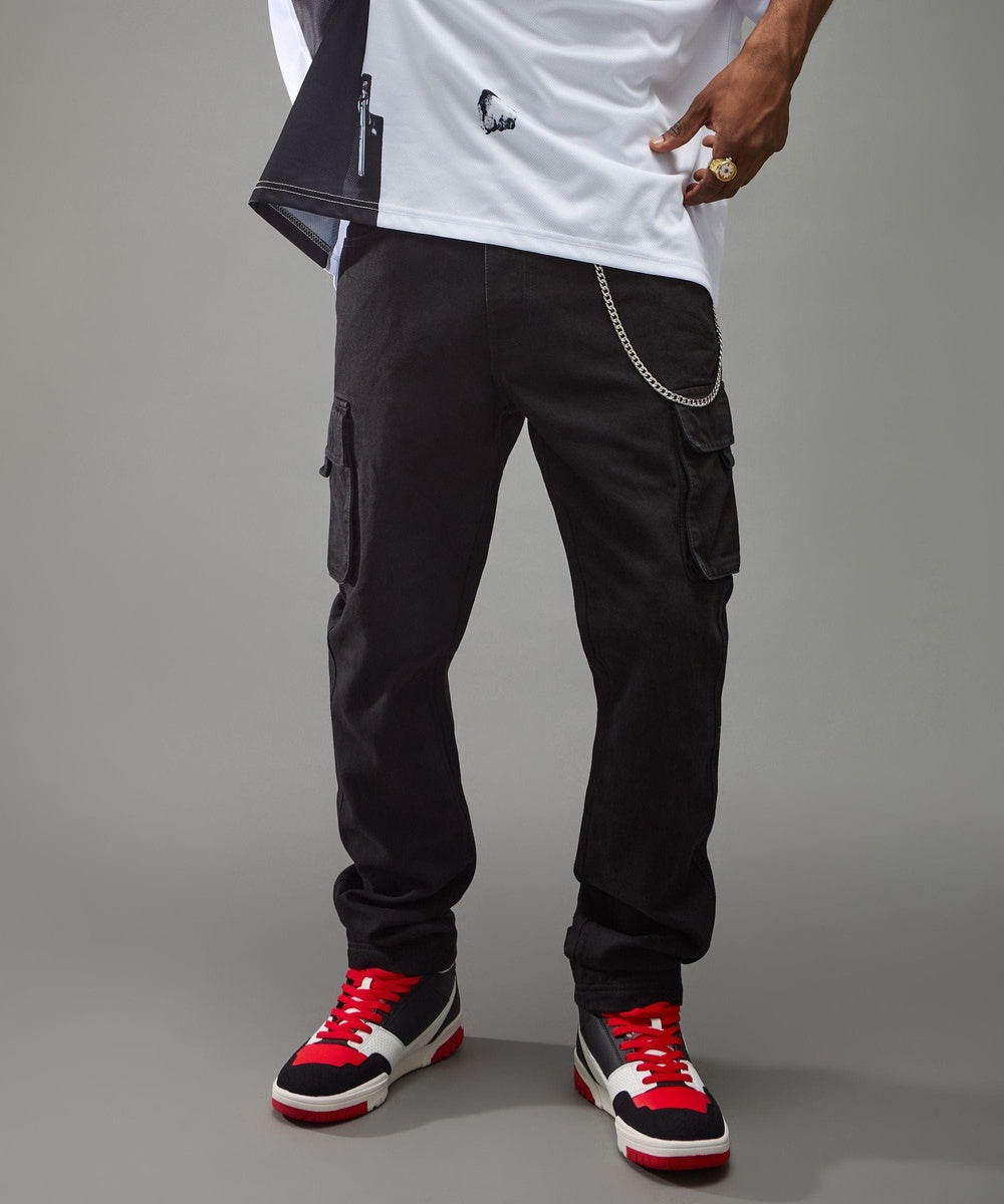  Reason Clothing Workwear Cargo Pants - Black - BLACK - Bonton