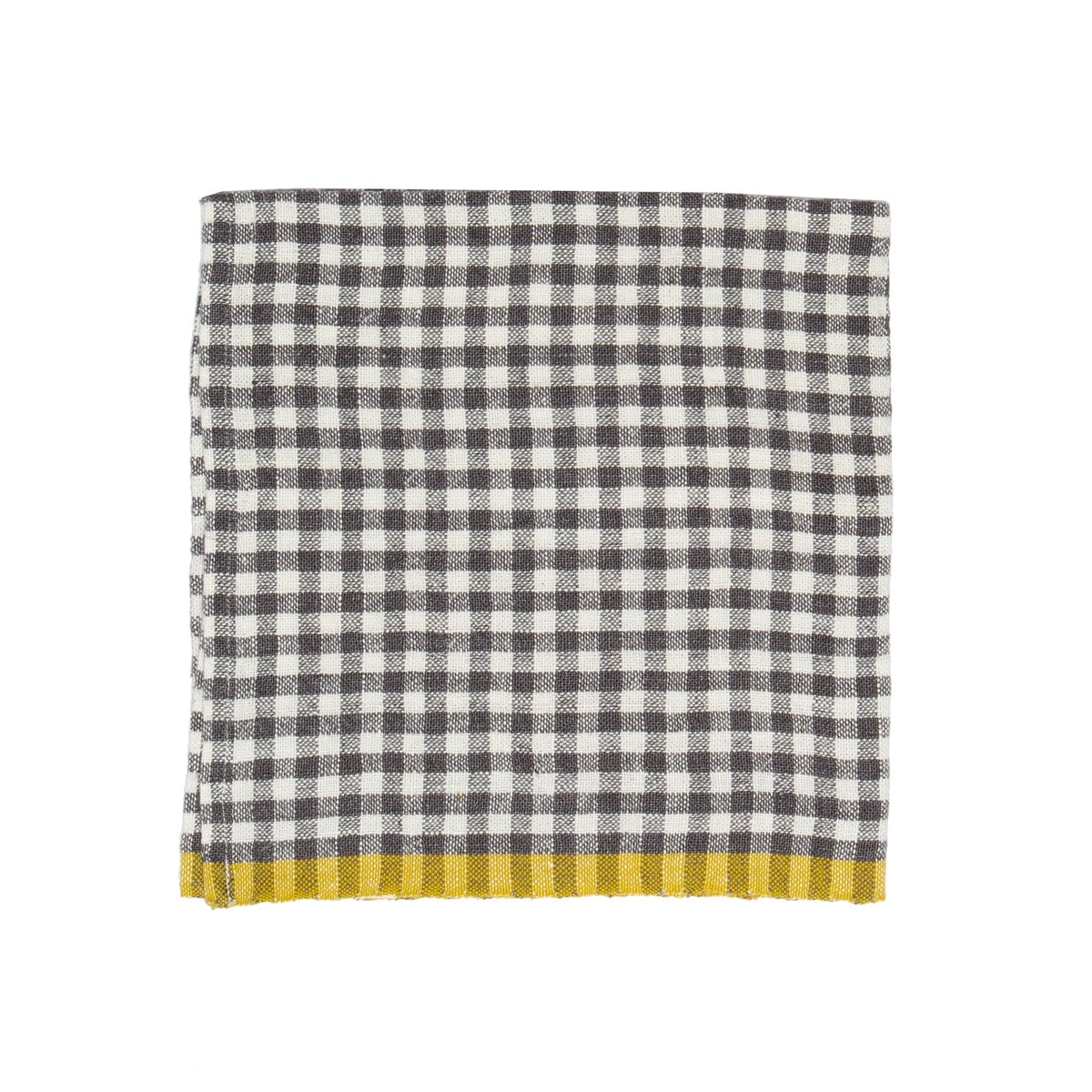  Caravan Two-Tone Gingham Napkins, Set of 4 - Natural & Dijon - Bonton