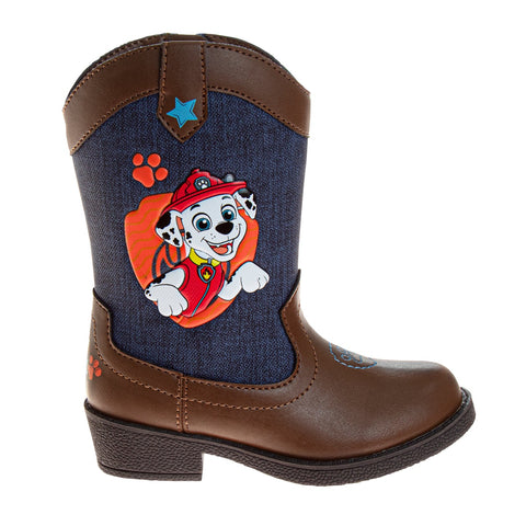 Josmo Paw Patrol Boys Cowboy Boots - Chase and Marshall Calf High Western Country Cow Boy Boot (Toddler)