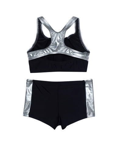 Duo Sporty Round Neck Bikini Top and Boy Shorts Set
