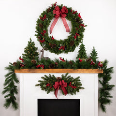 Pre-Lit Canadian Pine Artificial Christmas Swag - 32" - Clear Lights