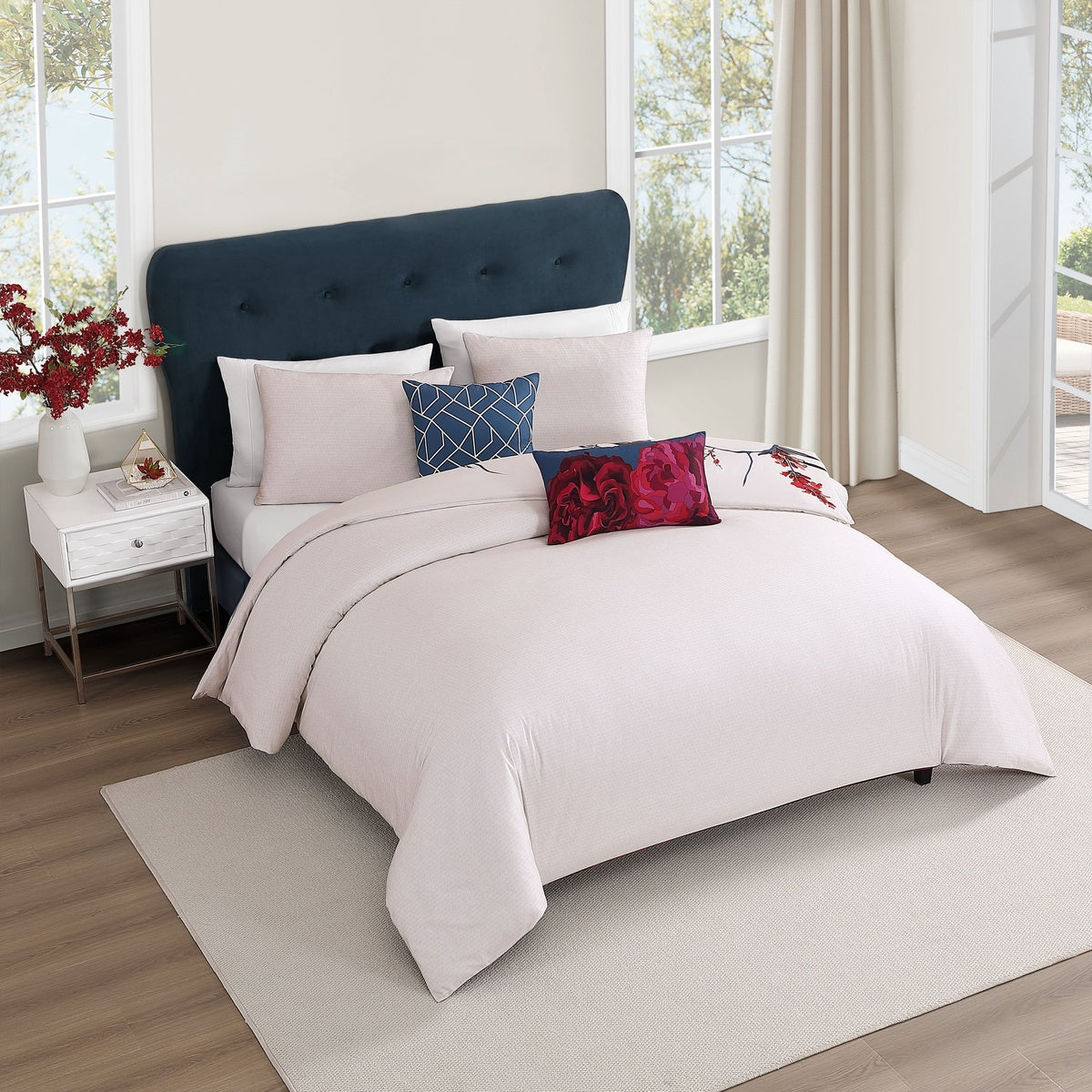  Bebejan® Bebejan Burgundy Branches 5 Piece Reversible Comforter Set - QUEEN - Bonton