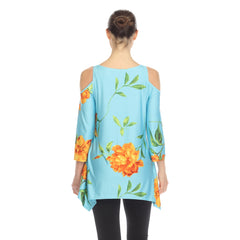 Women's Floral Printed Cold Shoulder Tunic