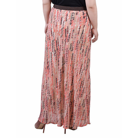 Plus Size Chiffon Maxi Skirt