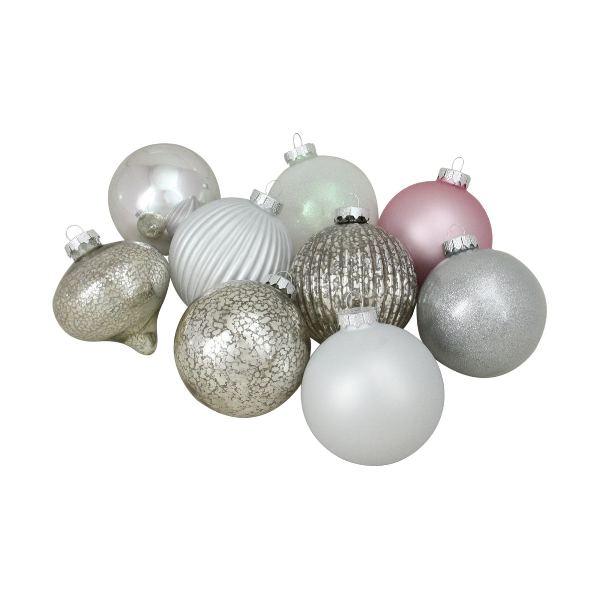  Northlight 3-Finish Glass Ball and Onion Christmas Ornaments - 3.75