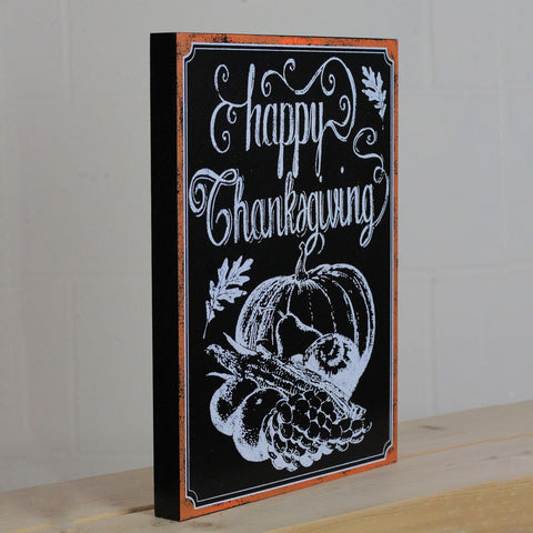 14" Holiday Inspired Framed "Happy Thanksgiving" Chalkboard Wall Art