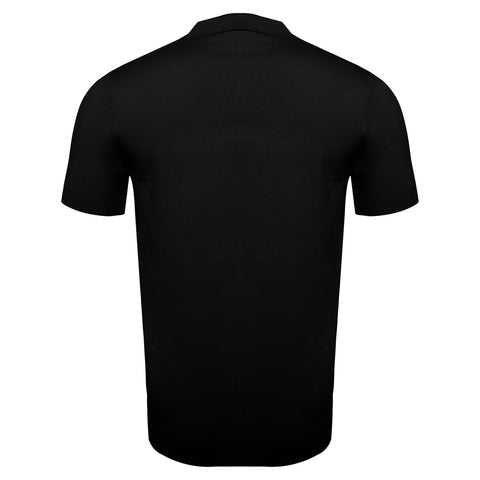 LuxeKnit Polo BLACK