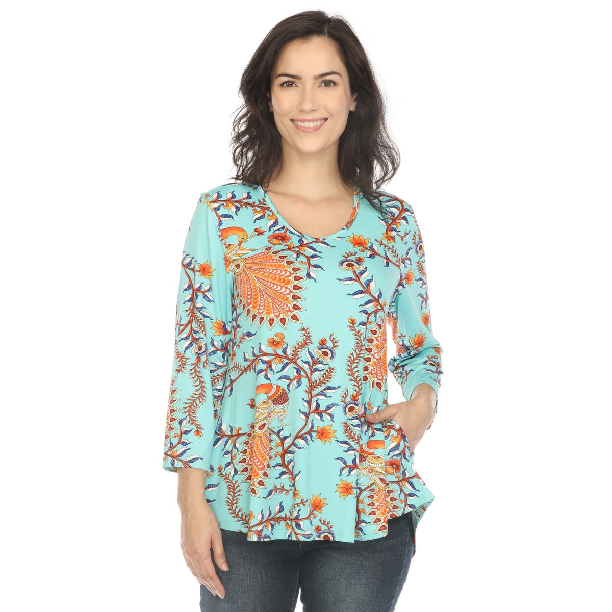  White Mark Women's Vibrant Boho Swing Top - S - Bonton