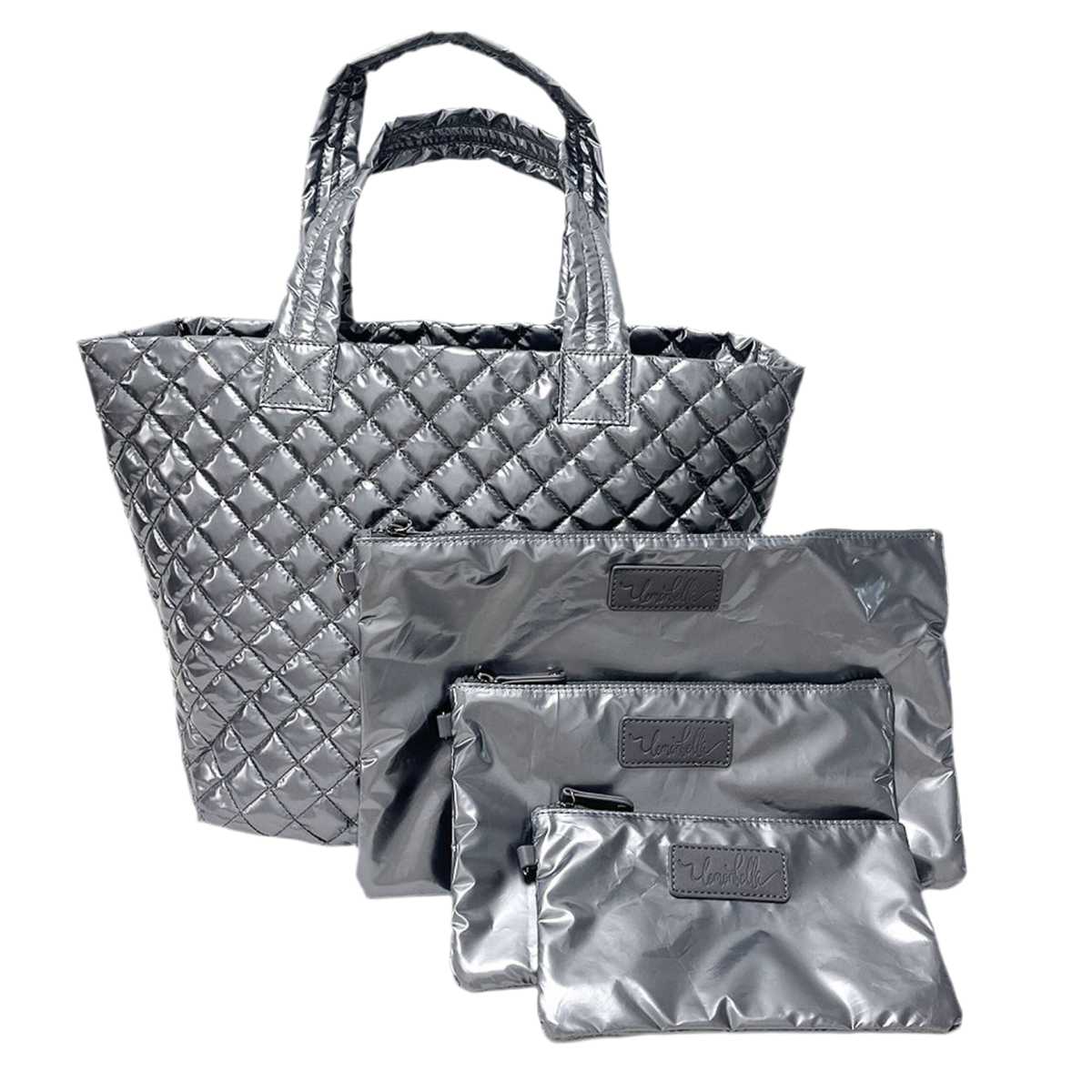  Lemonbella The Carly Trio Wristlet Gunmetal - Gunmetal Patent - Bonton