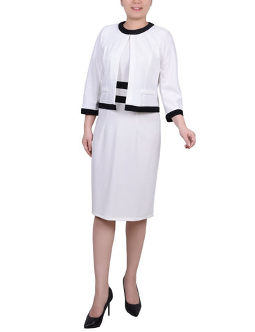 Elbow Sleeve Colorblocked 2 Piece Dress Set