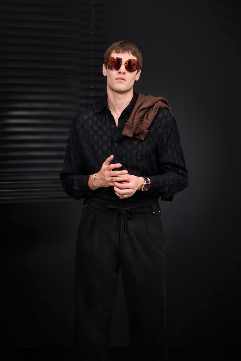  Barocco Solace Pleated Trousers BLACK - BLACK - Bonton
