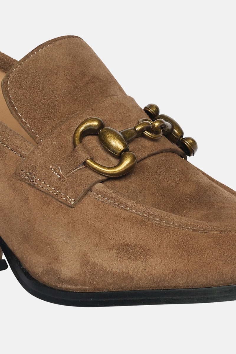  Saint G Vera Suede - Heeled Loafers - Dark Taupe - Bonton
